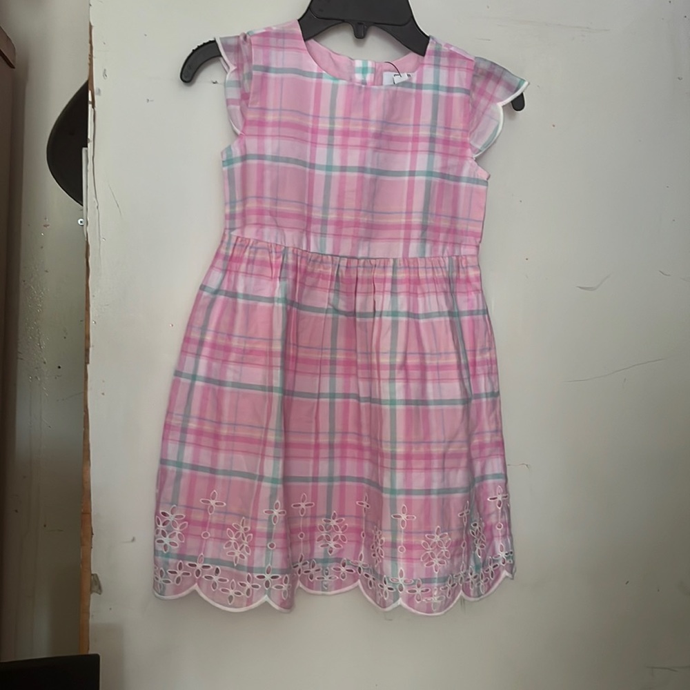 Crown & Ivy Kids Pink & Teal Eyelet Dress Girls’ Size 5